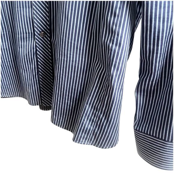 Ted Baker Endurance Blue Stripe French Cuff Superfine Cotton Dress Shirt 17.5 - Picture 7 of 11